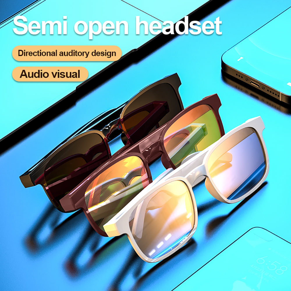 Lunettes de soleil de sport Bluetooth 5.0 – Étanche, son ouvert, appels mains libres, 6 à 8h d'autonomie