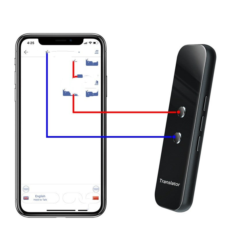 Traducteur IA Bluetooth — Multilingue, traduction photo, iOS et Android, portée de 10 m