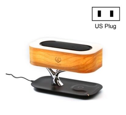 Lampe de table lumineuse créative en forme d'arbre, haut-parleur de musique compatible Bluetooth, lampe de chevet, intensité réglable, chargeur sans fil pour téléphone, lumières de bureau