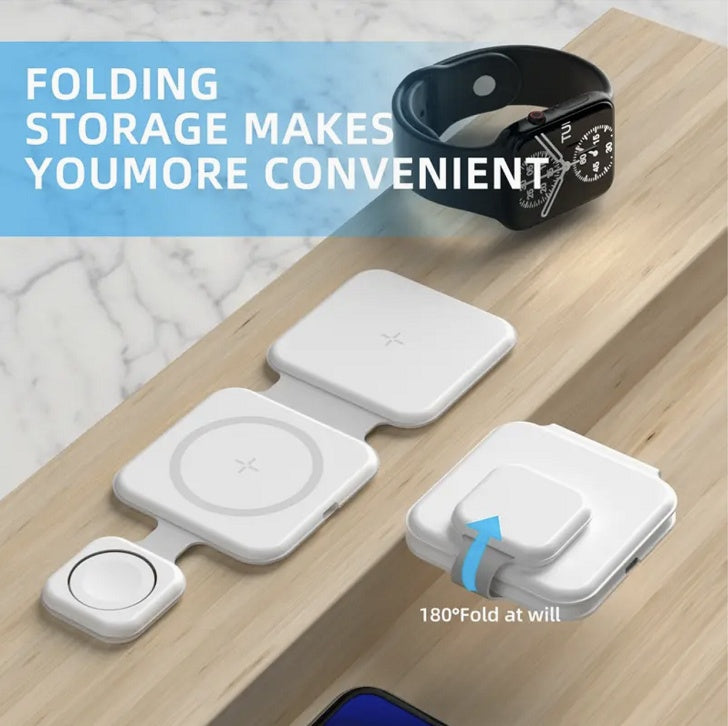 3-in-1 Magnetic Charger — Foldable, Multi-Device