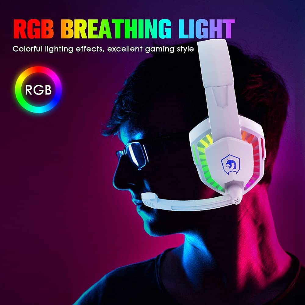 RGB Gaming-Headset mit Geräuschunterdrückendem Mikrofon – PS4, Xbox, PC, Switch