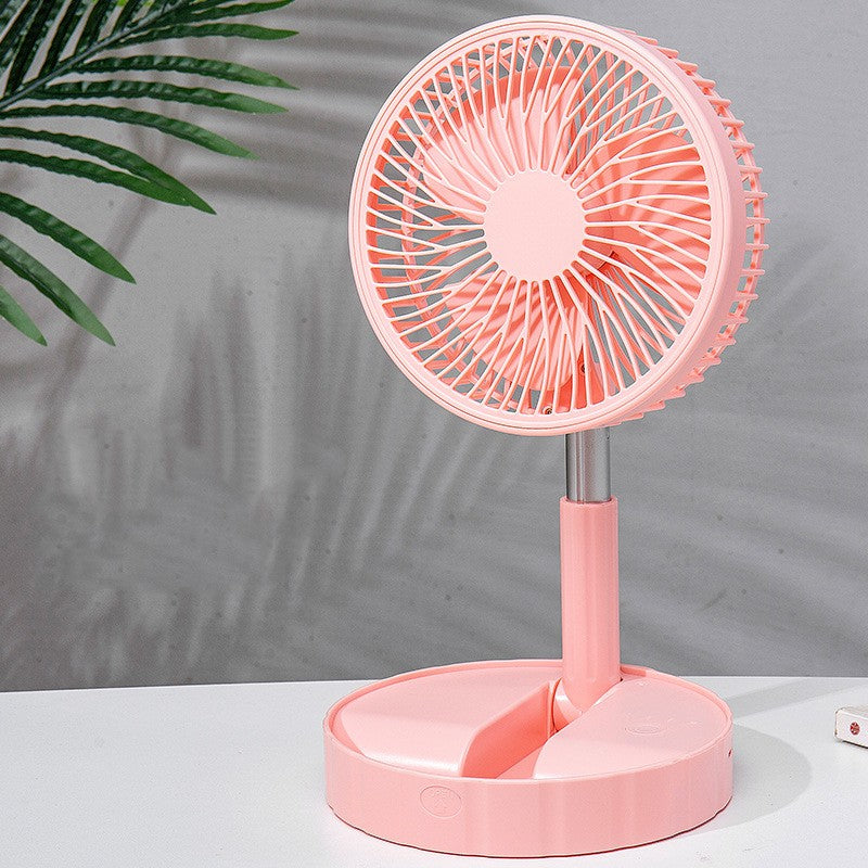 Ventilateur Télescopique Pliable Portable — Batterie Externe 7200 mAh, 4 Vitesses, Pliable, USB-C, 5 à 24h d'autonomie