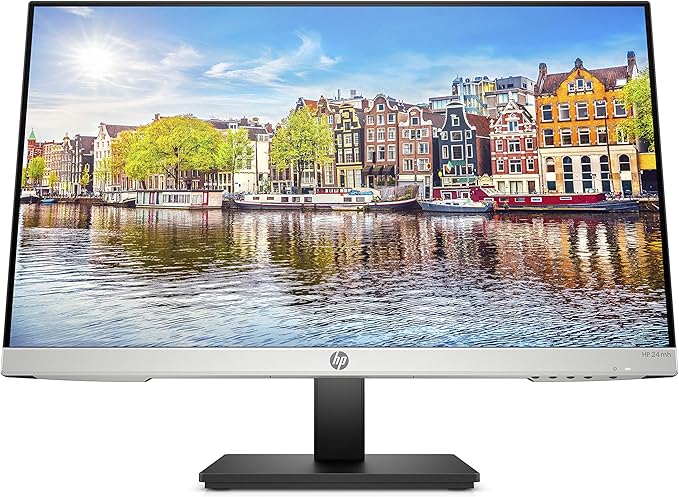 HP 24mh FHD Monitor - Computer Monitor with 23.8-Inch IPS Display (1080p) - Built-in Speakers and VESA Mounting - Height/Tilt Adjustment for Ergonomic Viewing - HDMI and DisplayPort - (1D0J9AA#ABA)