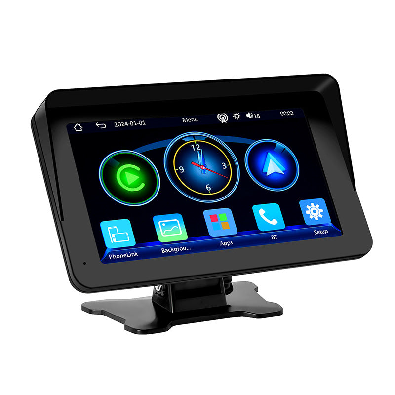 7" Tragbarer drahtloser CarPlay- & Android Auto MP5 Player – Rückfahrkamera