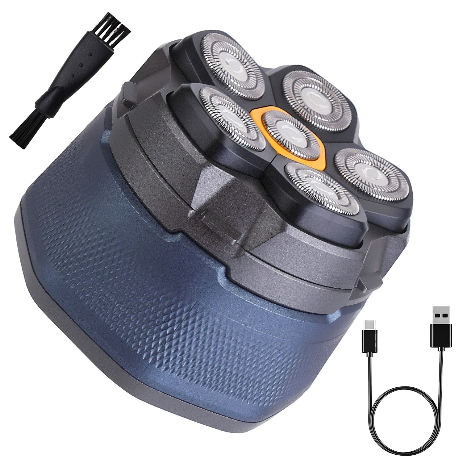 Rasoir électrique sans fil pour hommes, tête flottante magnétique 6D, étanche IPX6, pour rasage à sec et humide, rechargeable Type-C, tondeuse avec affichage numérique LED, pour hommes chauves.