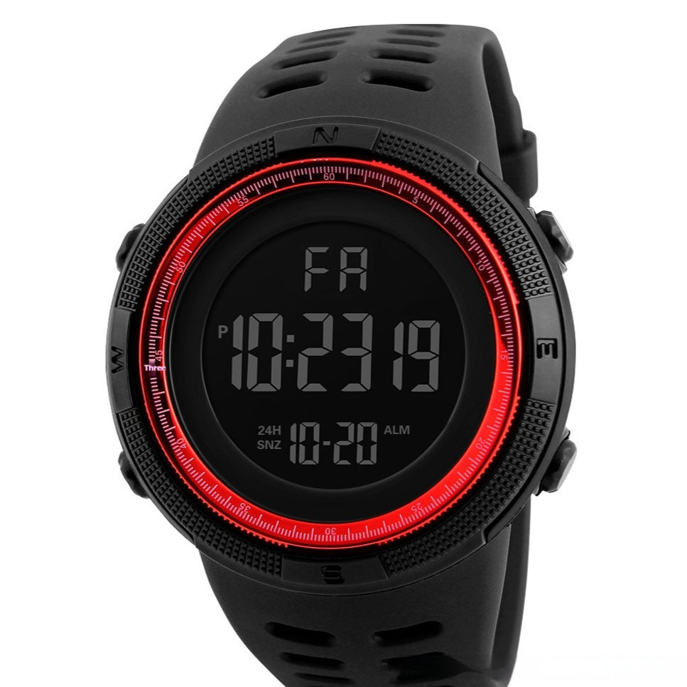 Montre électronique à grand cadran, lumineuse, style sportif et dominant