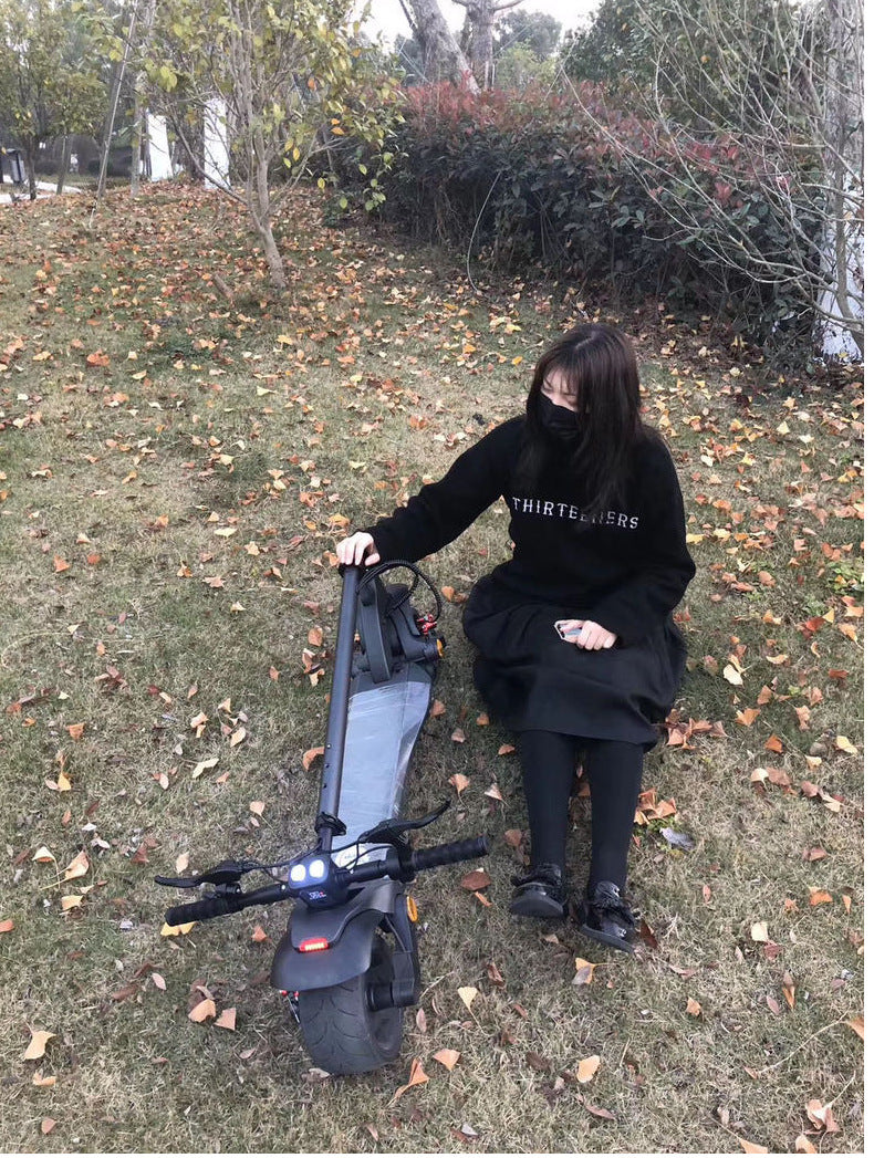 Folding Scooter — Wide Tires, Dual Drive