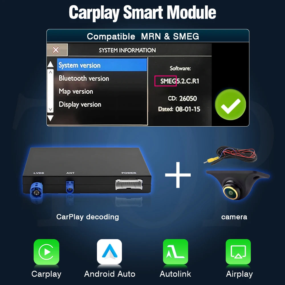 AUTOTOP SMEG Module — Wireless CarPlay, Android Auto