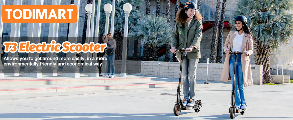 T3 Electric Scooter Adult 350W Motor 36V 7.8Ah Battery 20-25km Range 8.5inch Solid Tire APP Control Portable Foldable E Scooter
