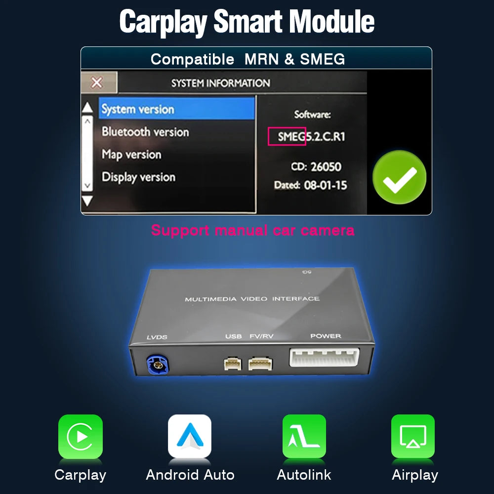 AUTOTOP SMEG Module — Wireless CarPlay, Android Auto