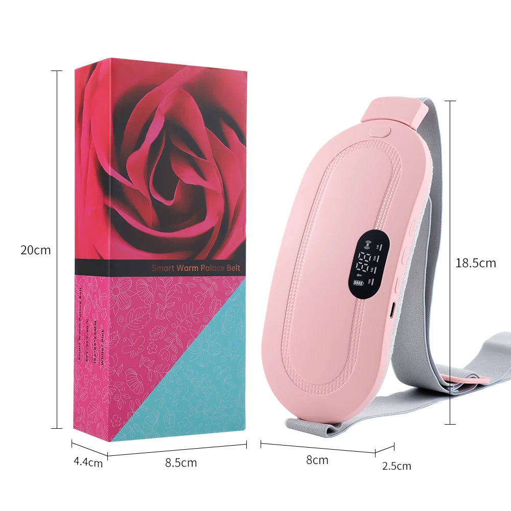 Electric Period Cramp Massager Vibrating Heating Belt for Menstrual Waist Stomach Abdominal Warm Palace Belt