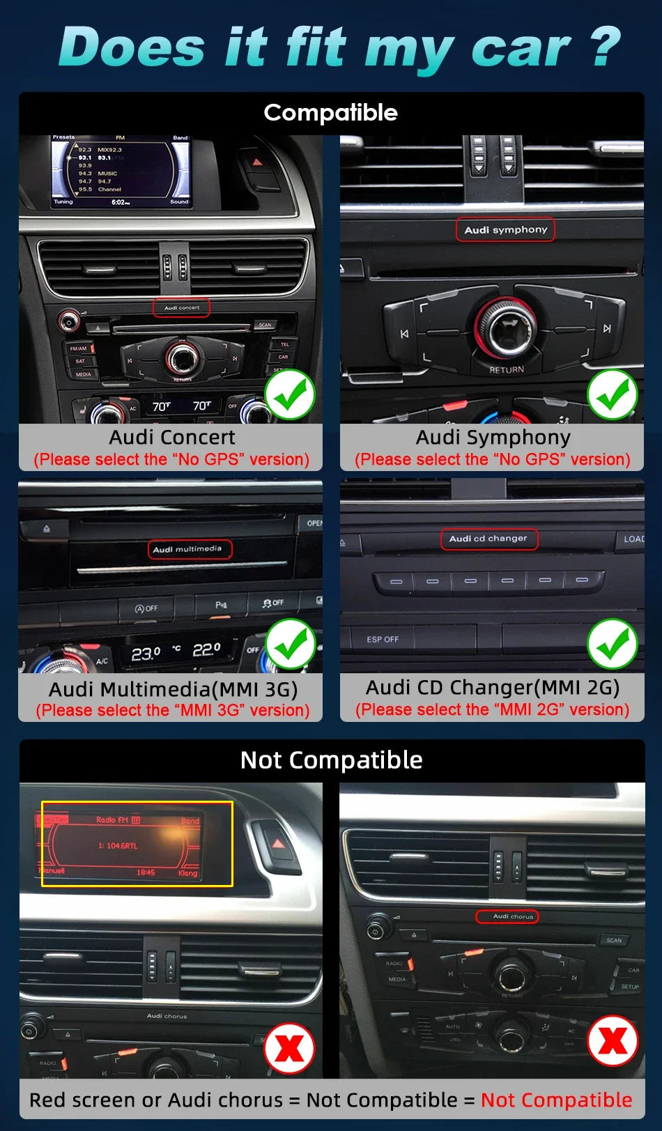Audi A4 B8/A5 — Android 14, Wireless CarPlay
