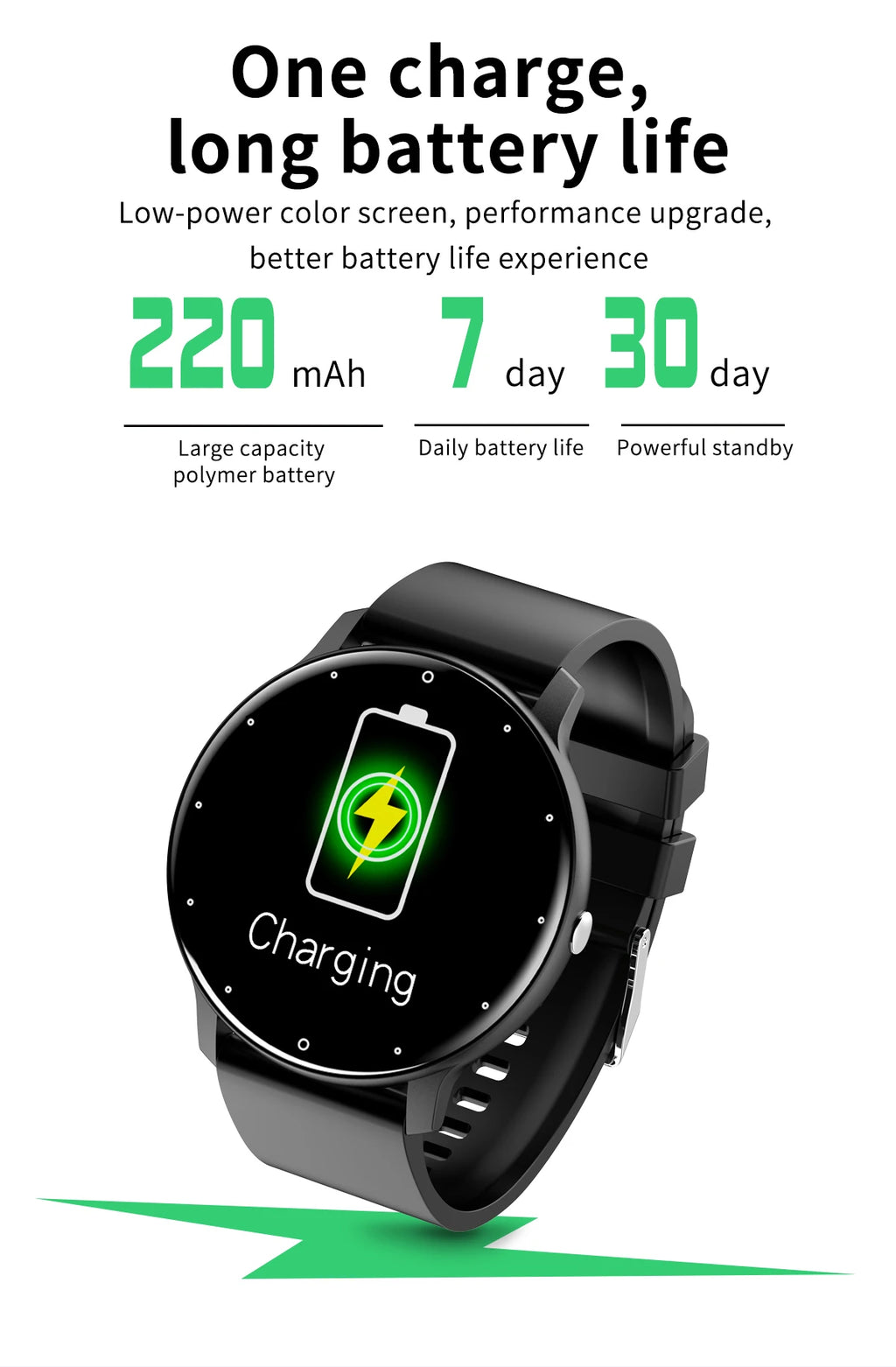 LIGE Smartwatch — IP67, Bluetooth Calling