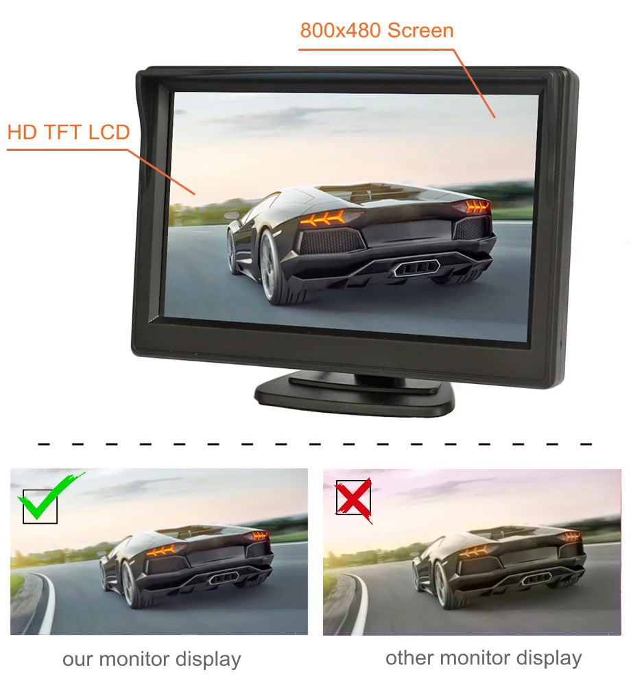 DIYKIT 5" Monitor — Backup Camera, Parking Assist