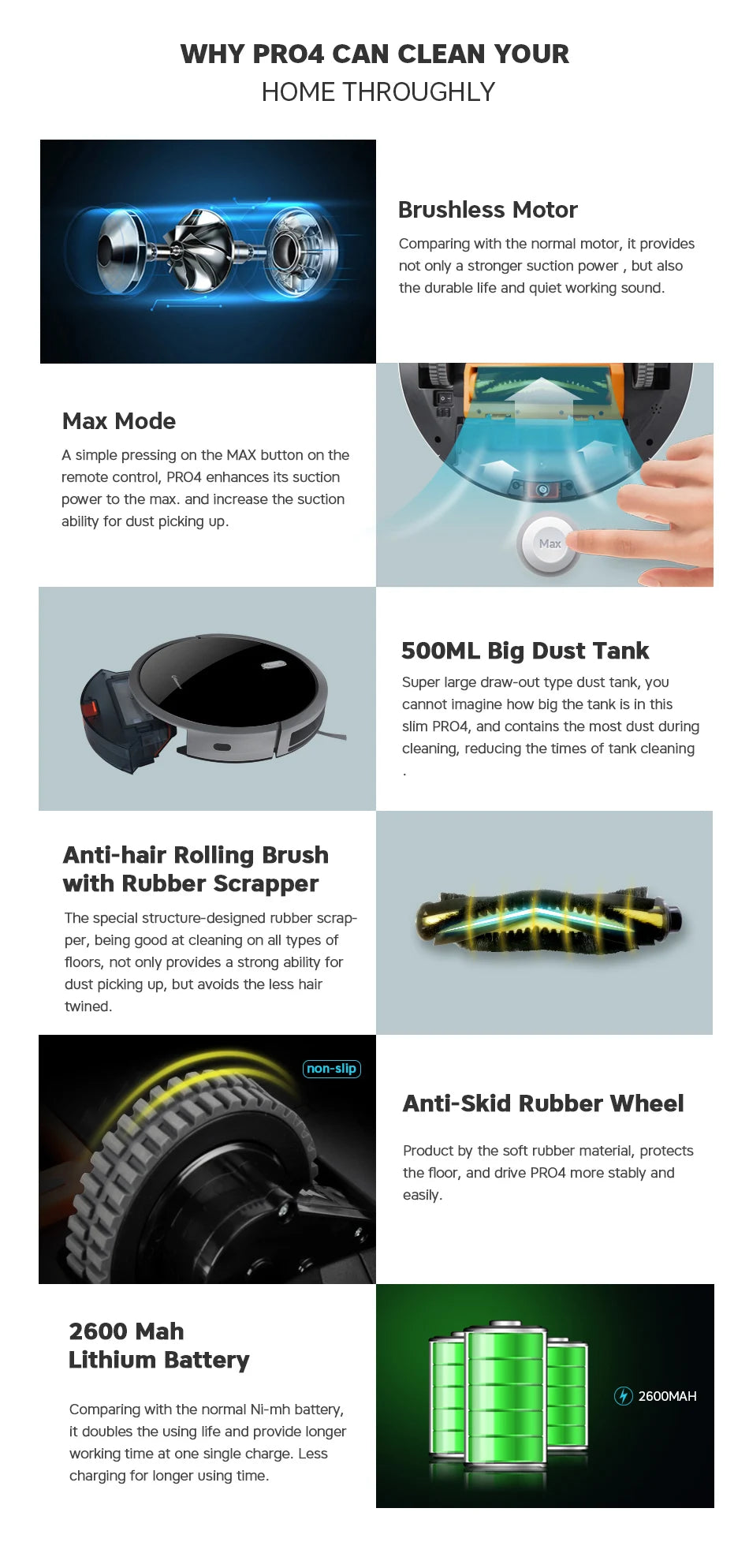 Robot Vacuum Cleaner — Large Tank, Pet Hair