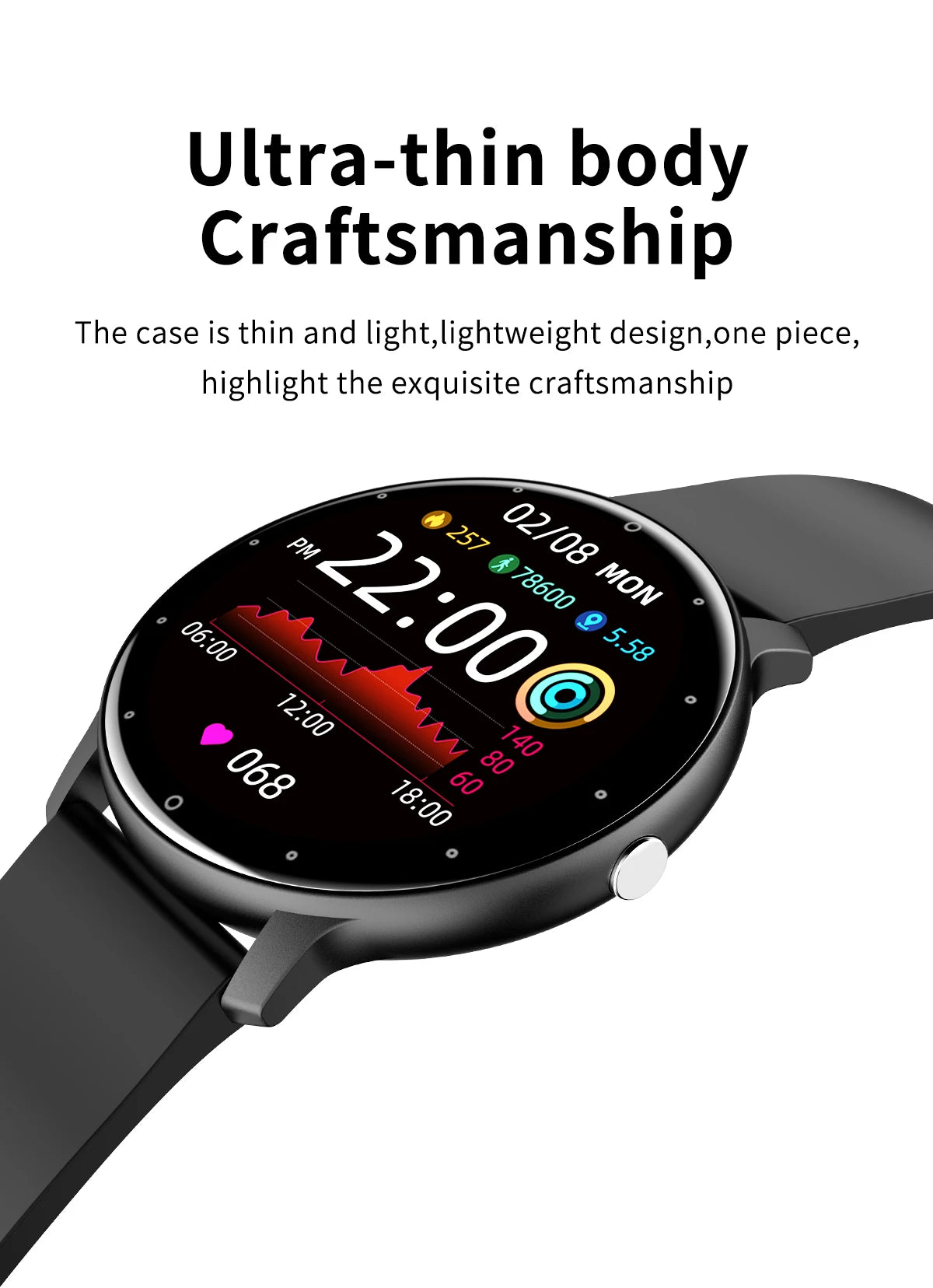 LIGE Smartwatch — IP67, Bluetooth Calling