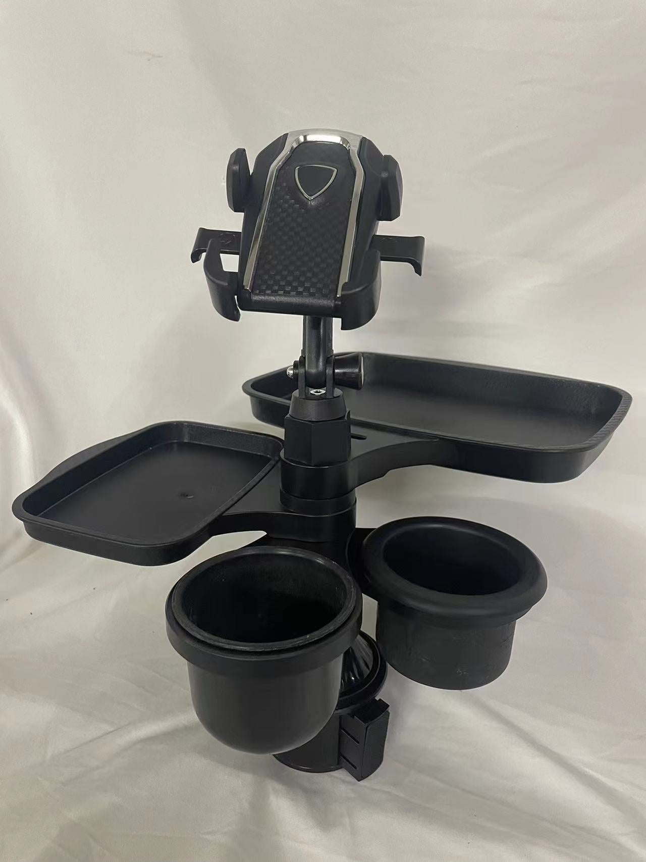 360° Rotating Car Tray & Cup Holder | Multifunctional In-Car Dining Table