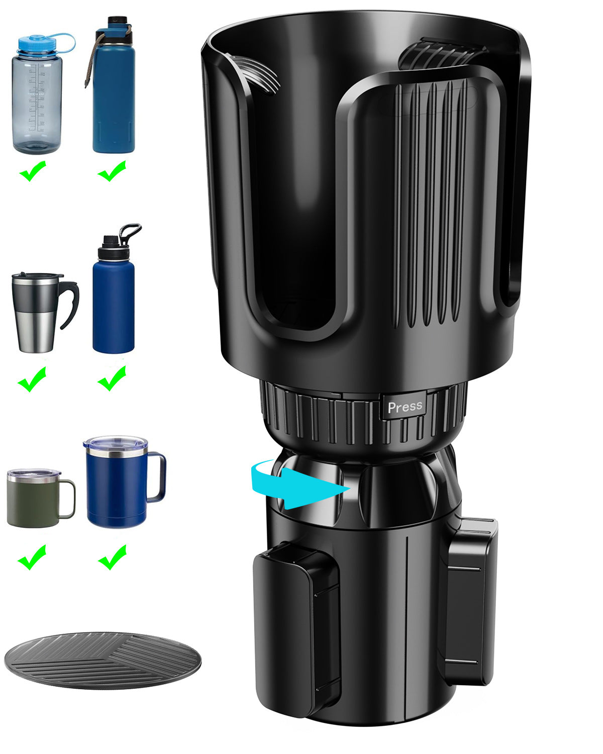 2-in-1 Car Cup Holder & Phone Mount | Centre Console Organiser