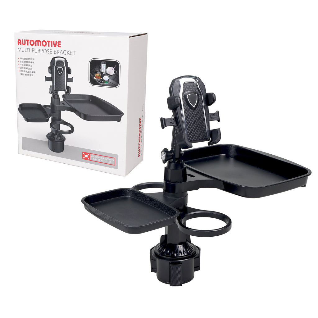 360° Rotating Car Tray & Cup Holder | Multifunctional In-Car Dining Table