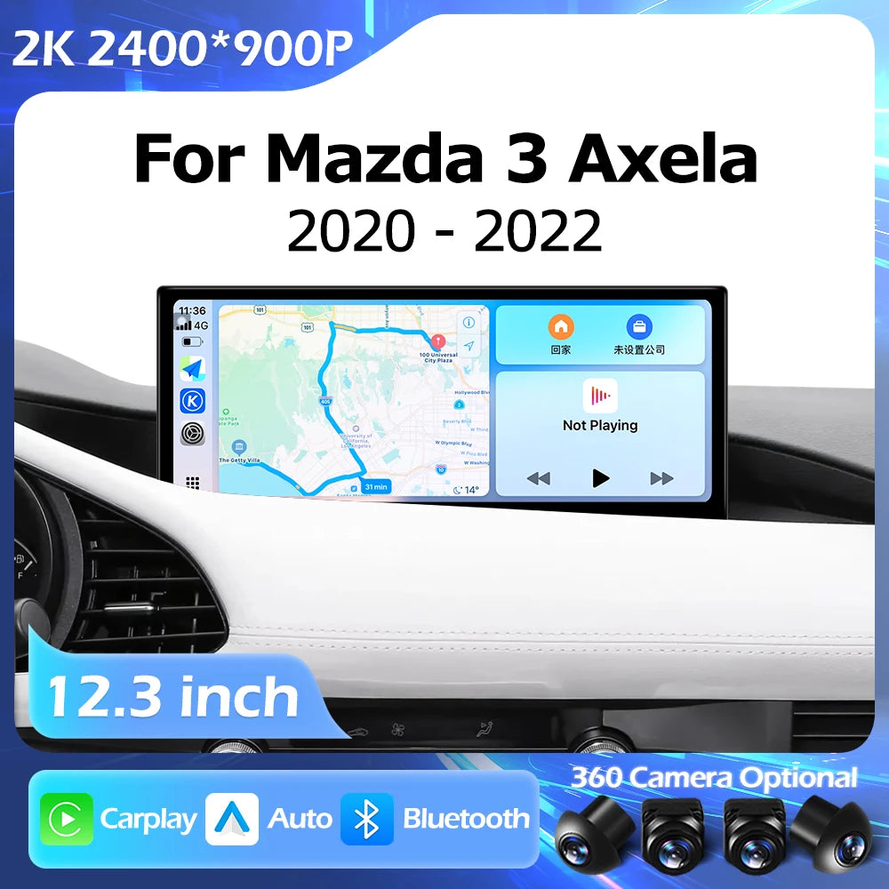 12.3" Android Radio — Mazda 3, QLED GPS