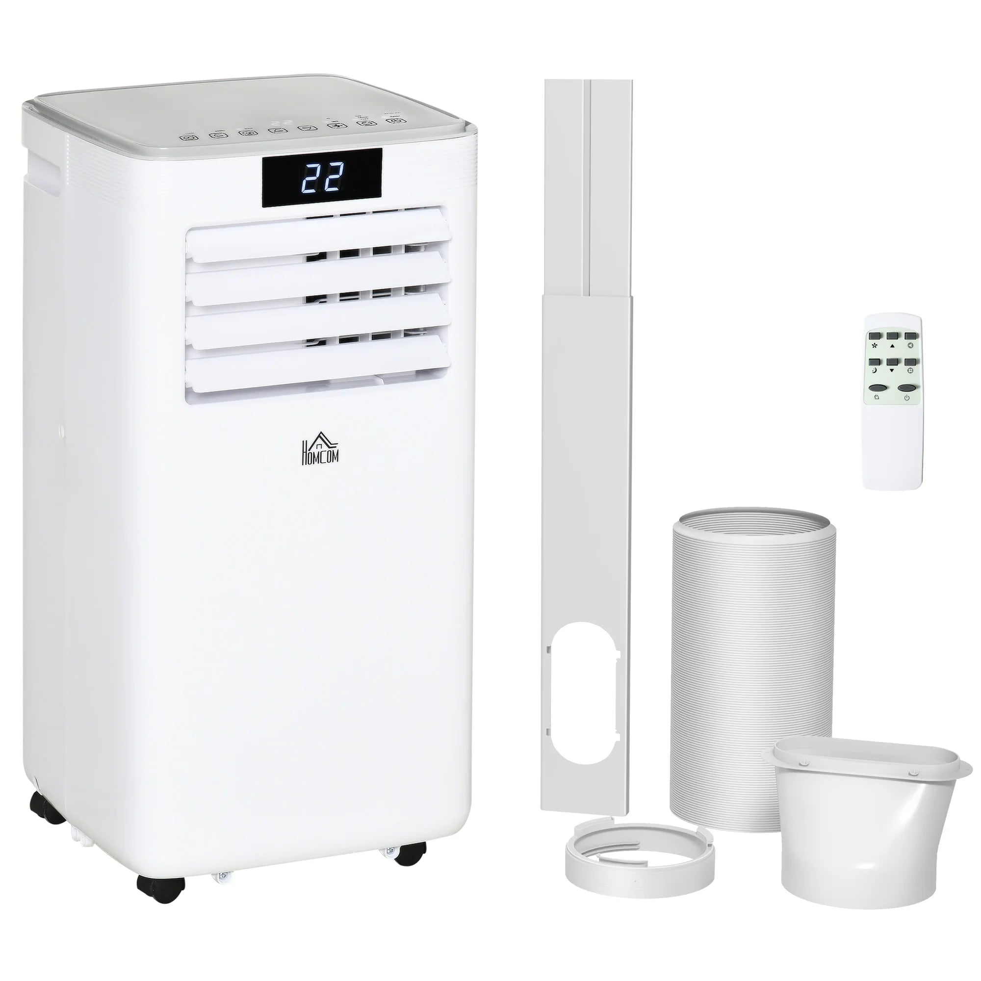 HOMCOM 7000 BTU Mobile Air Conditioner Indoor Portable AC Unit, White