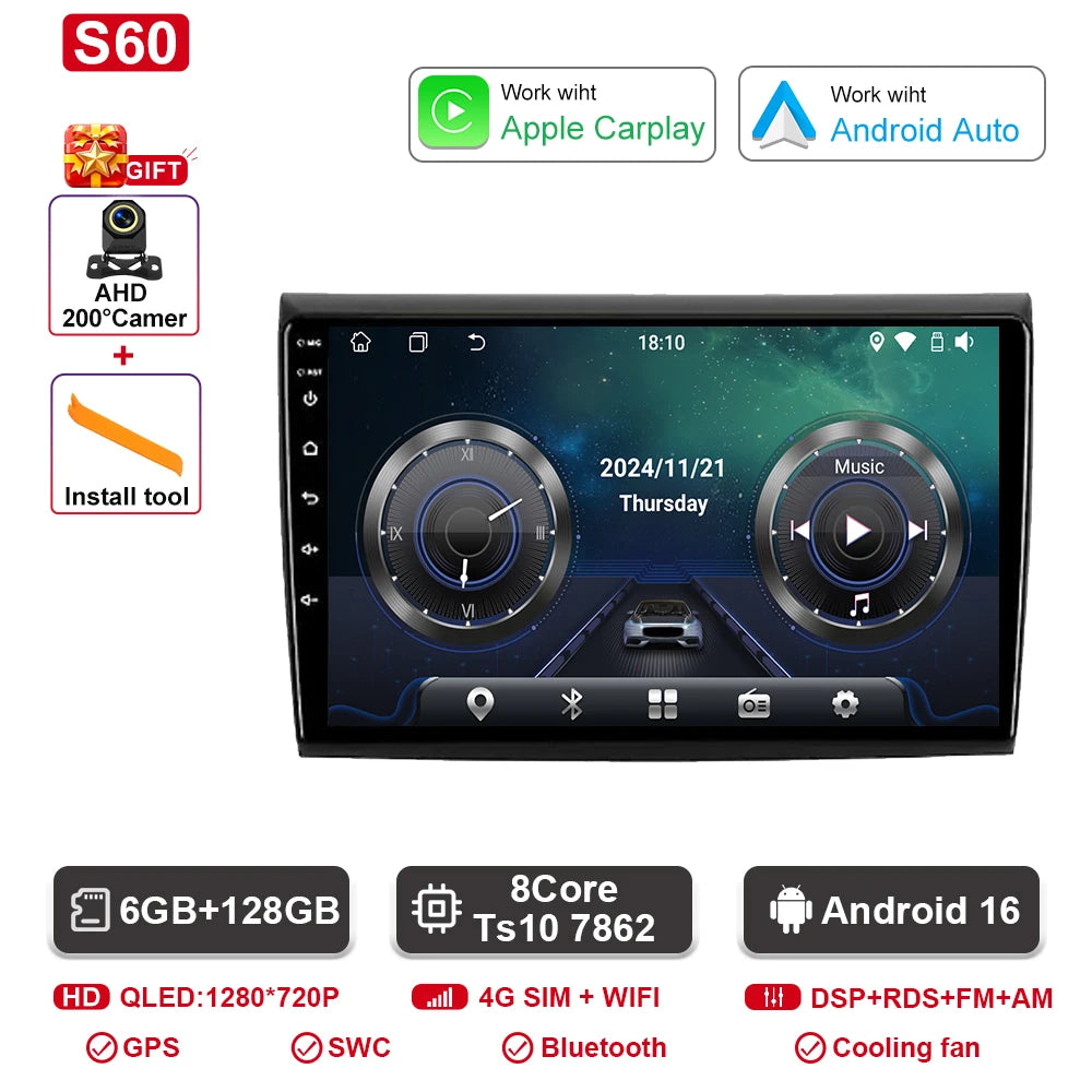 Fiat Bravo Android — 2K QLED, CarPlay, 4G