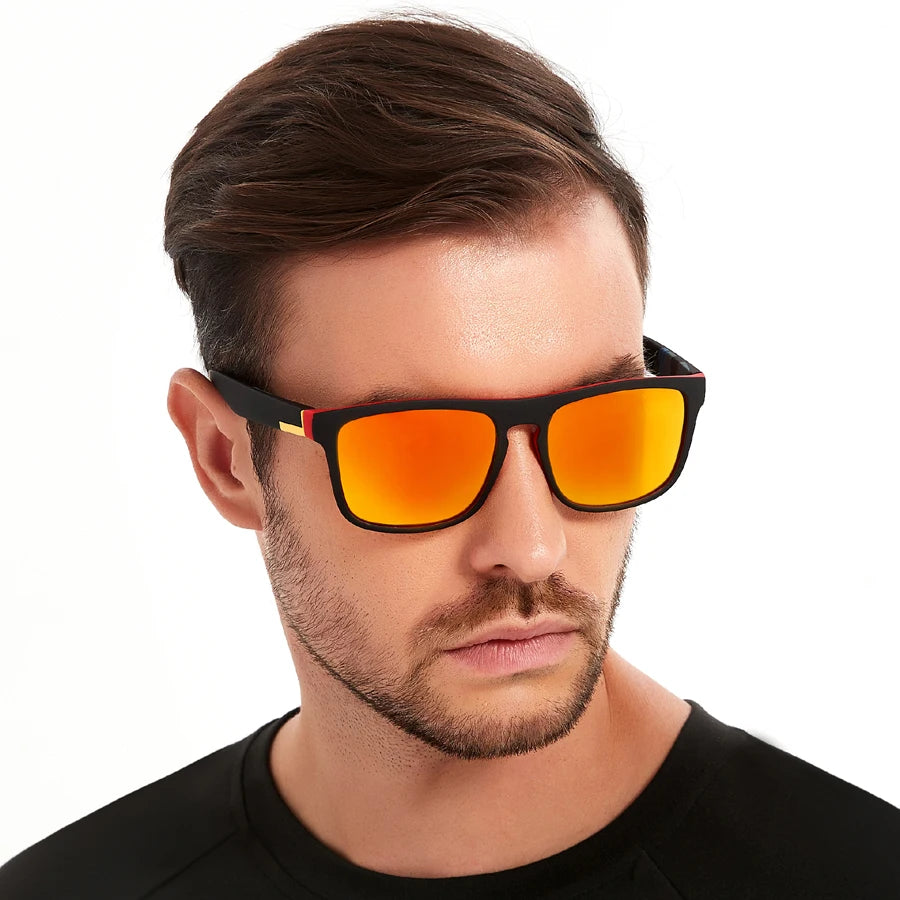 Lunettes de soleil carrées vintage — Anti-éblouissement, style rétro de designer, hommes et femmes
