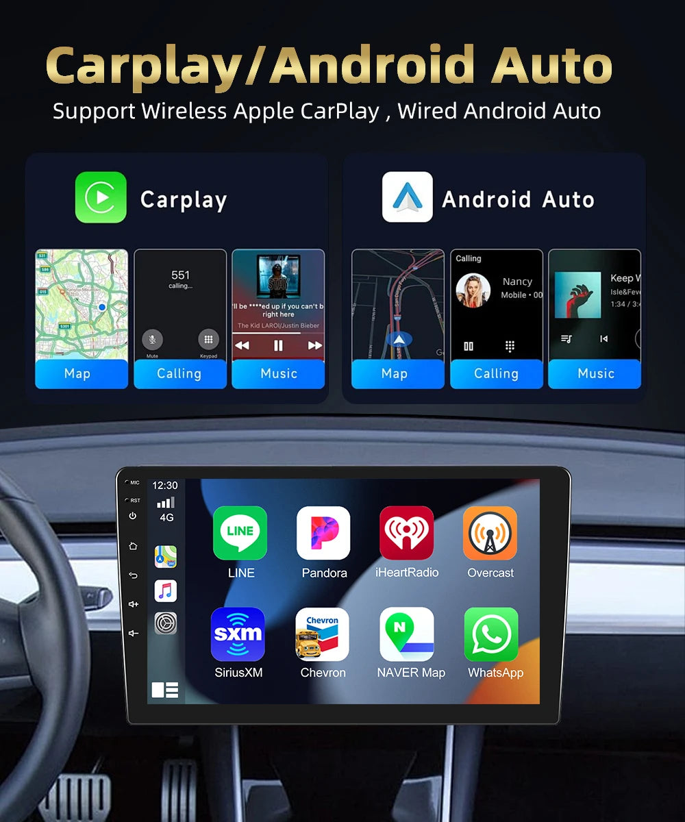 Podofo Hyundai Santa Fe — 8+128G, CarPlay, 4G