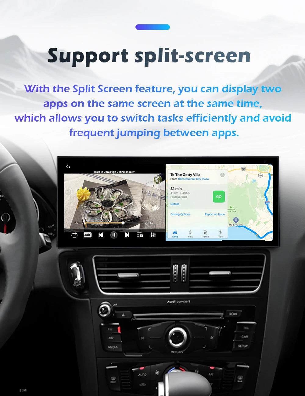 Audi A4/A5 Android 16 — Wireless CarPlay, QLED