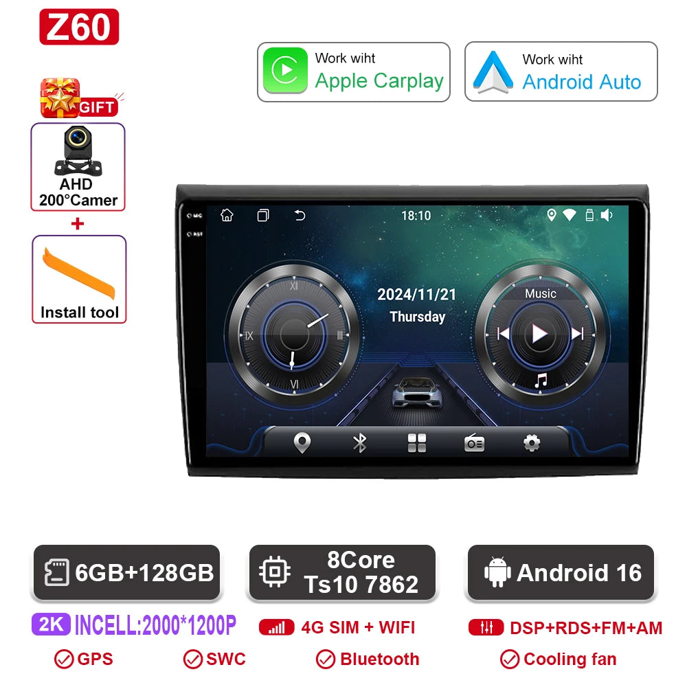 Fiat Bravo Android — 2K QLED, CarPlay, 4G