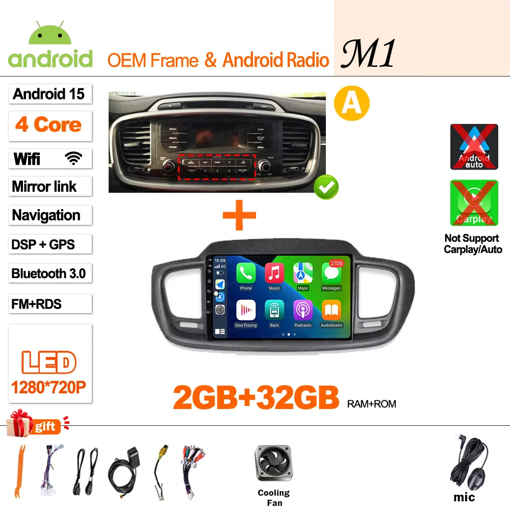 Android 16 Car Radio — Compatible with Kia Sorento | DSP | GPS