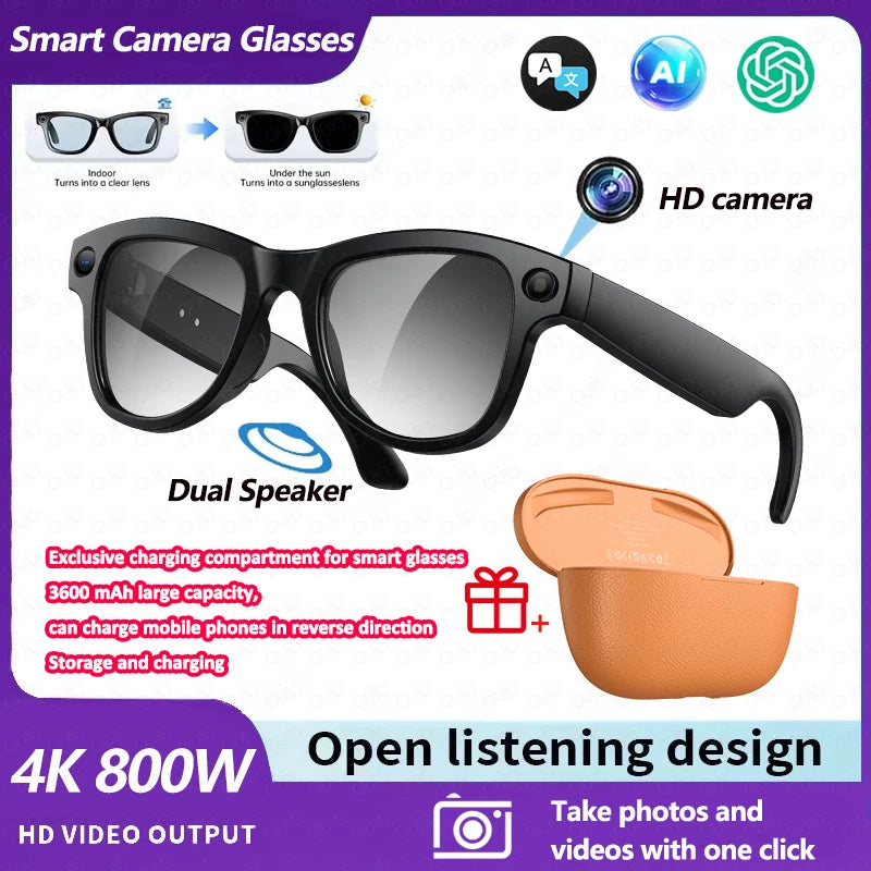 2026 AI Glasses — 4K Camera, ChatGPT, 32GB