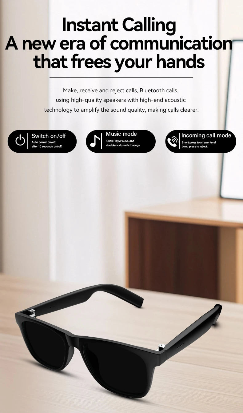 LAXASFIT Smart Glasses — Voice Calls, UV Polarized