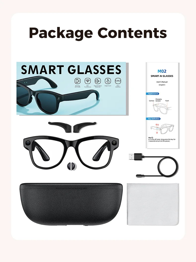 AI Smart Glasses — Translation, Camera, Power Bank