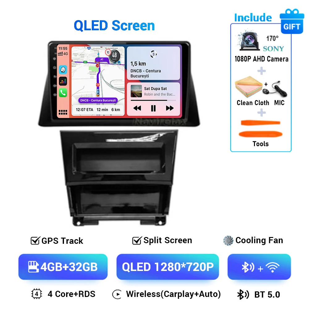 Android 15 Carplay Auto Pour Honda Accord 8 2008 2009 2010 2011 2012 Autoradio Lecteur Multimédia Unité Centrale GPS DSP Audio WIFI+4G