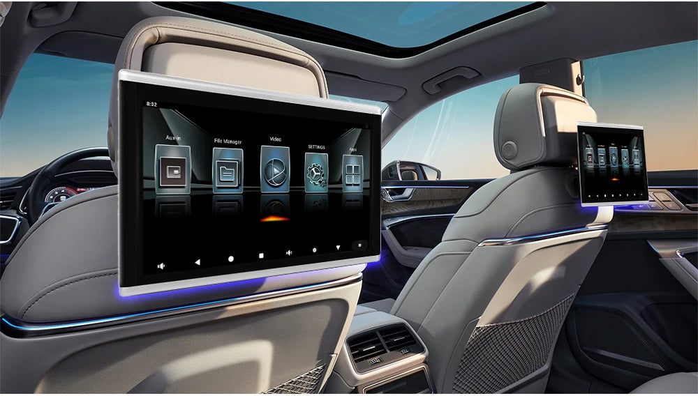 Carsanbo 10,1" Auto-Kopfstützenmonitor – Android 11, 1080P IPS Touch, 73 Auto-Logos