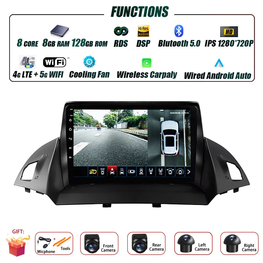 Ford C-MAX/Kuga — Android 16, GPS, CarPlay