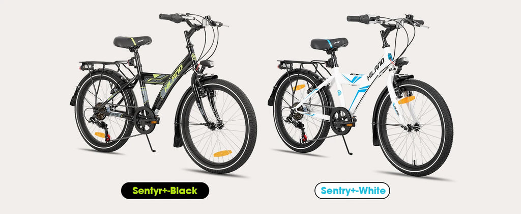 HILAND 20/24 Inch Kids Bike with Rear Rack, 6-Speed Gears Kids Bike with Hand Brakes, Children's Bicycle with Kickstand