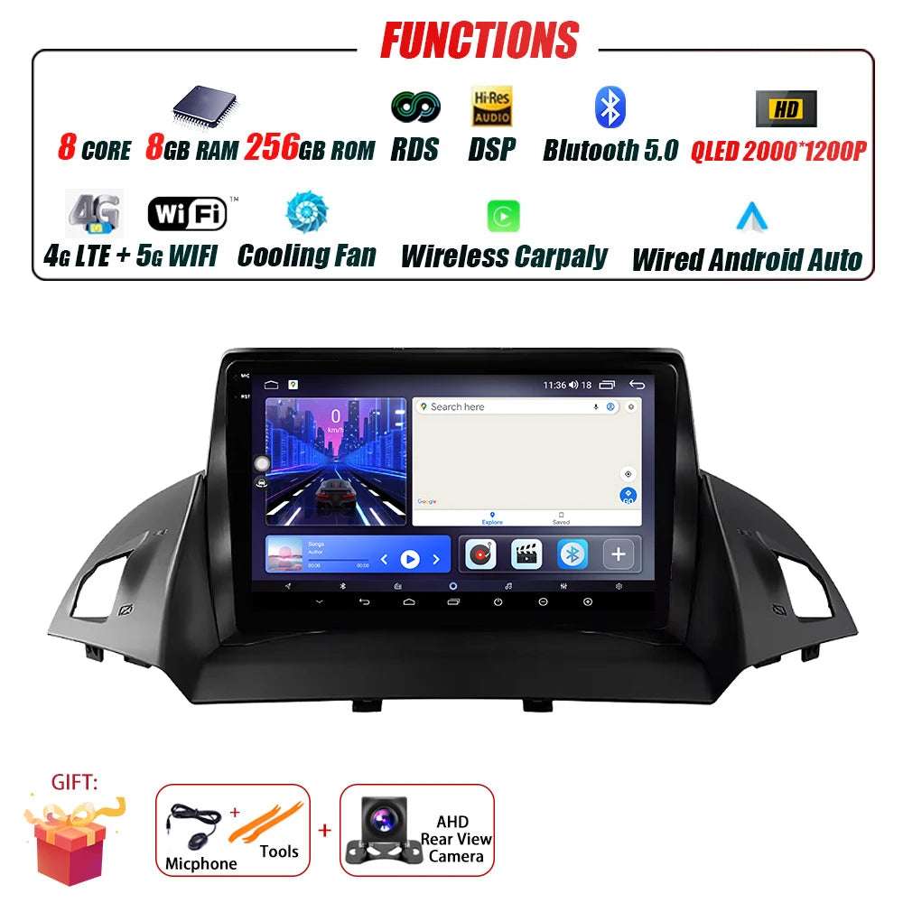 Ford C-MAX/Kuga — Android 16, GPS, CarPlay