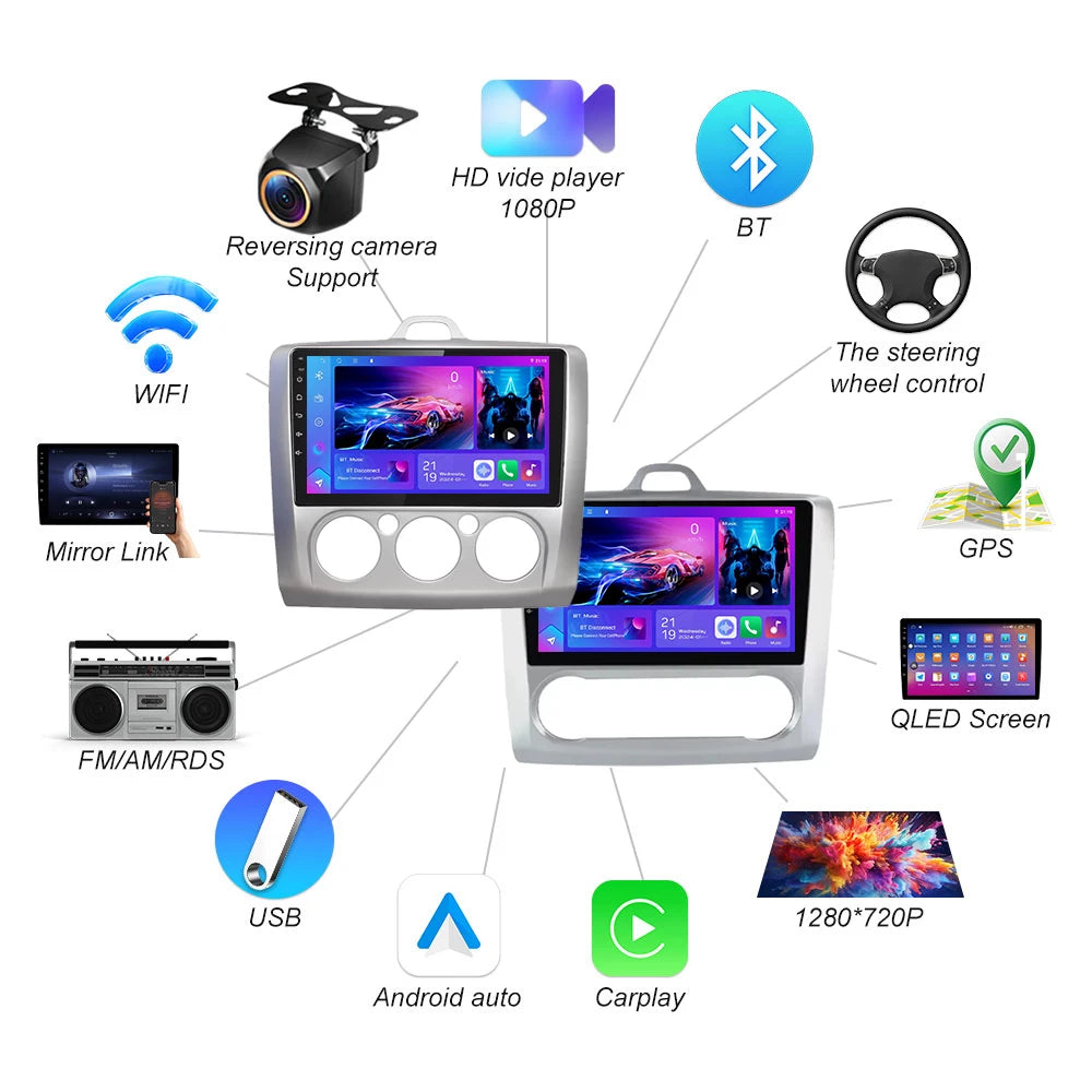Ford Focus Android 15 — Wireless CarPlay, WiFi