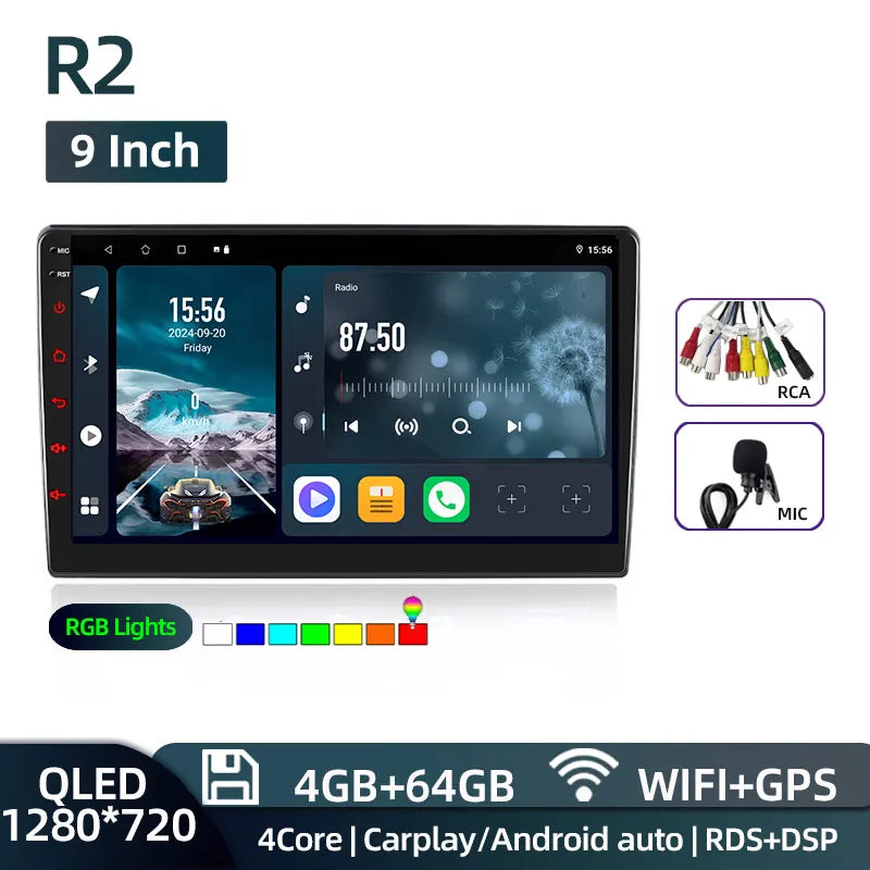 2 Din Android Radio — CarPlay, GPS, 4G
