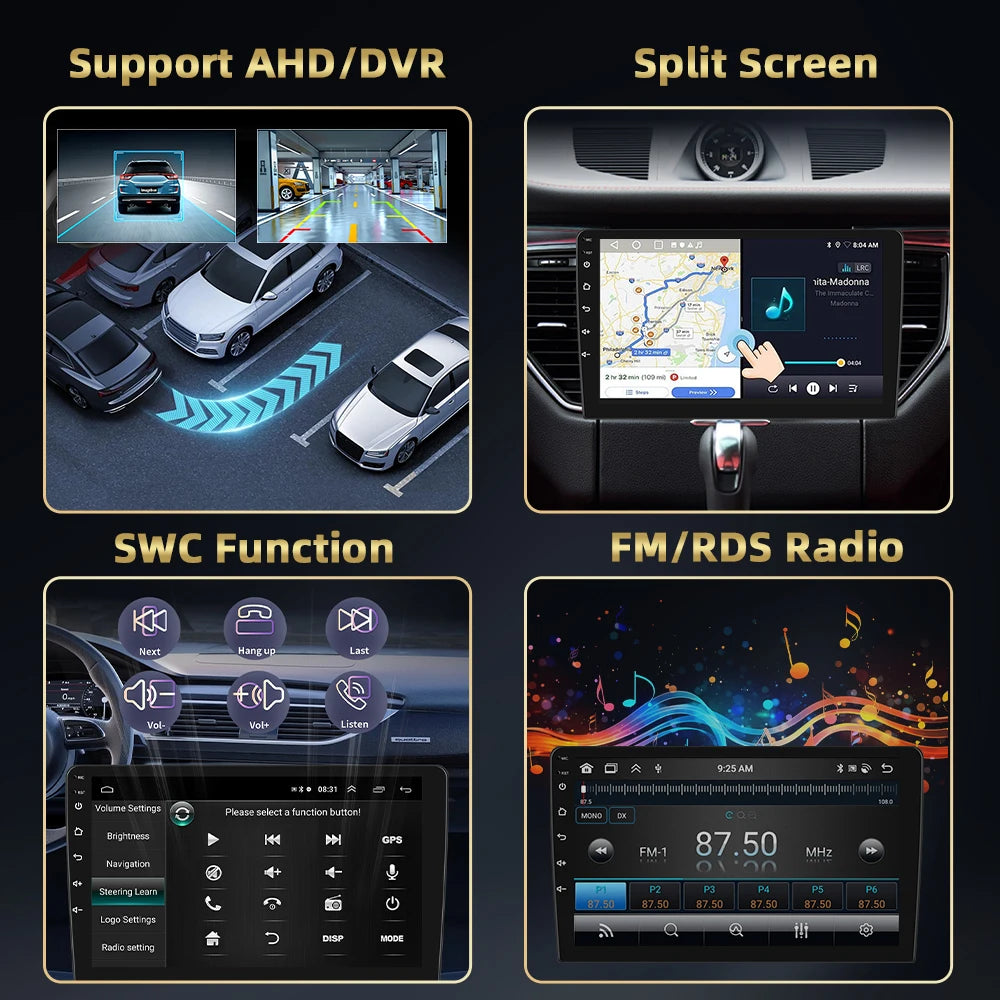 Podofo Hyundai Santa Fe — 8+128G, CarPlay, 4G