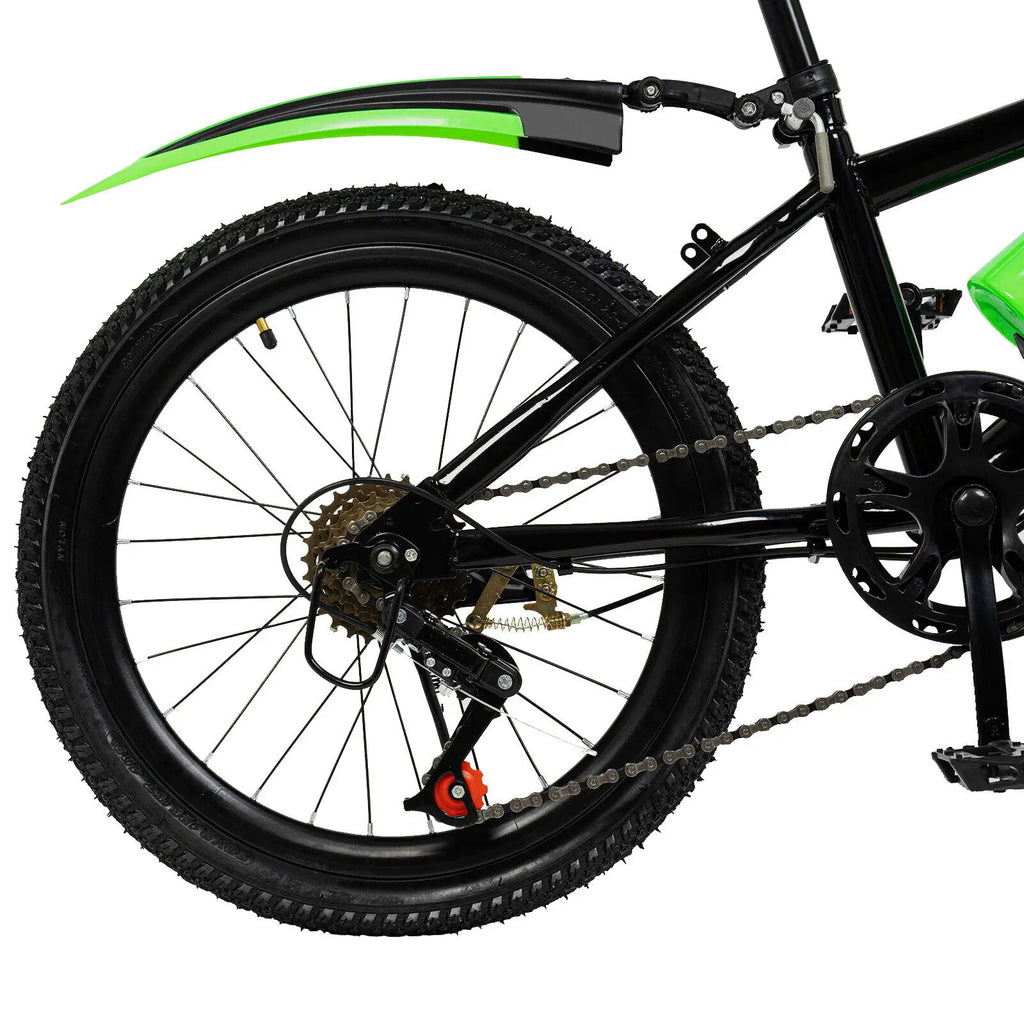 20" Kids Mountain Bike 7-Speed with Adjustable Seat & 187LB Capacity, All-Terrain Bicycle for Outdoor Adventure