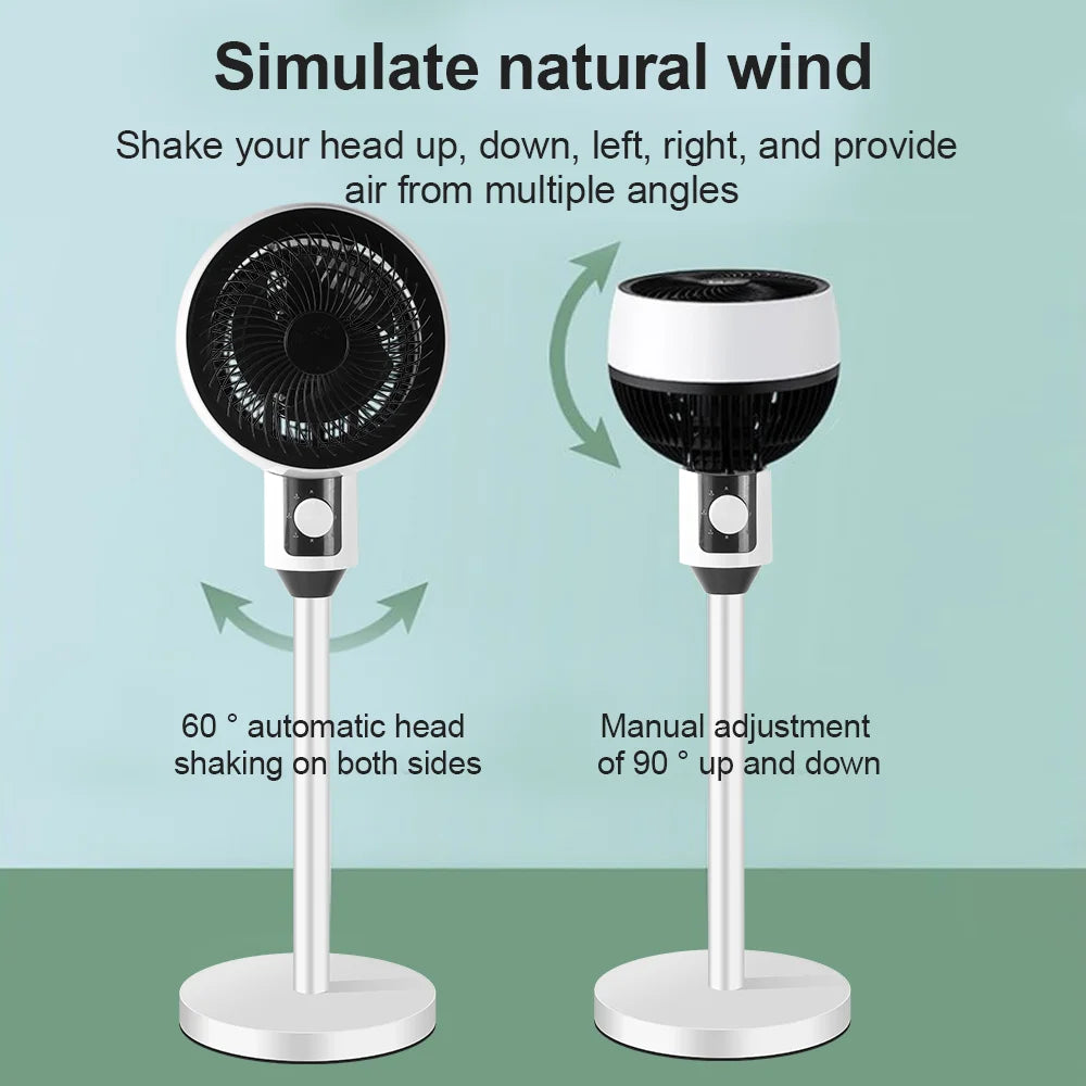 Air Circulation Fan Electric Fan Rechargeable Oscillating Fan 3-Gear Adjustment Stand Fan Household Air Circulation Fan