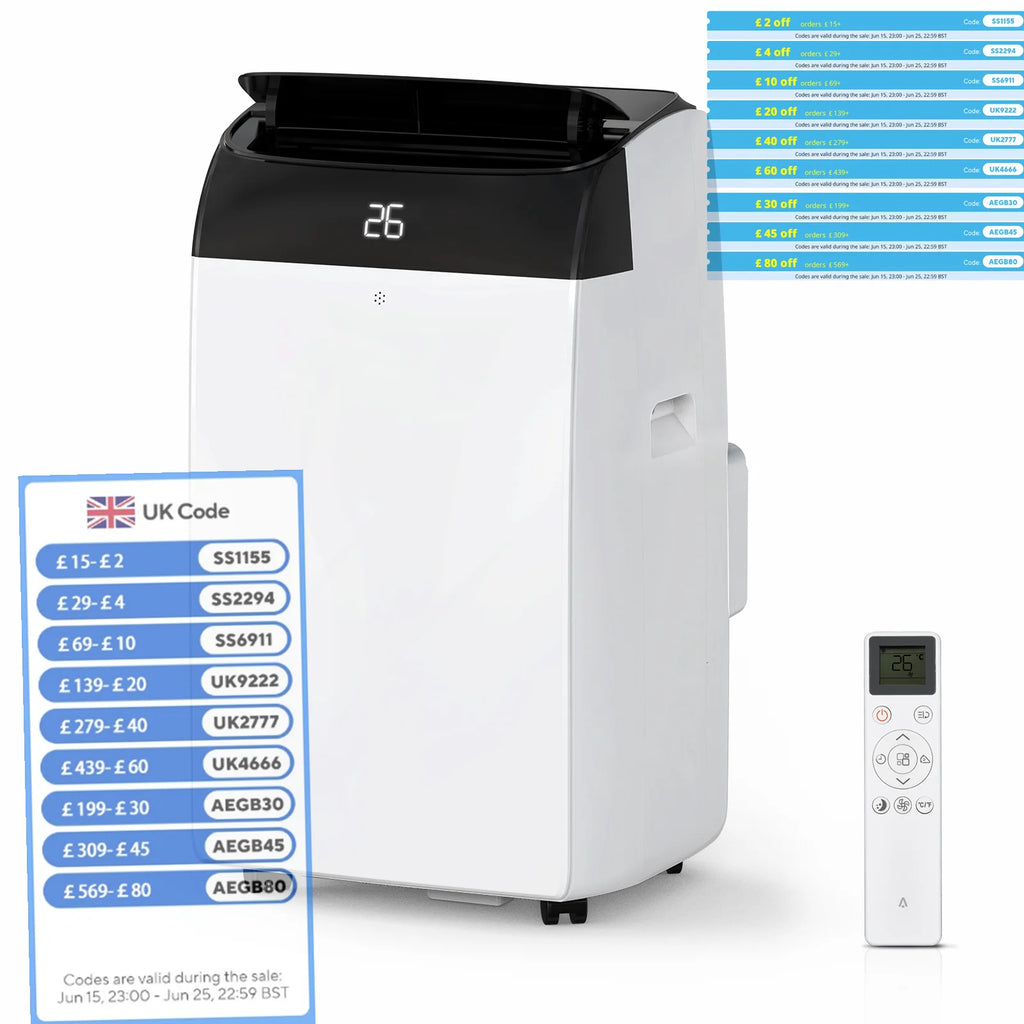 Air Conditioner,12000 BTU Portable Air Conditioner, 4-In-1 Cool/Heating/Fan/Dehumidify Modes With Remote Control, 24 Hours Timer