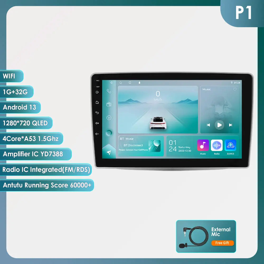 Autoradio Android Hizpo — Alfa Romeo Mito 955 2008-2016, CarPlay sans fil, GPS, DSP, 8 cœurs