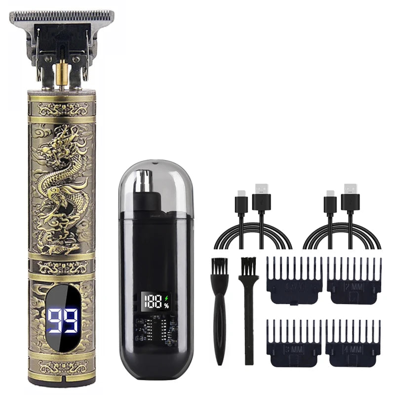 Vintage T9 Clipper — USB Rechargeable, Metal Body