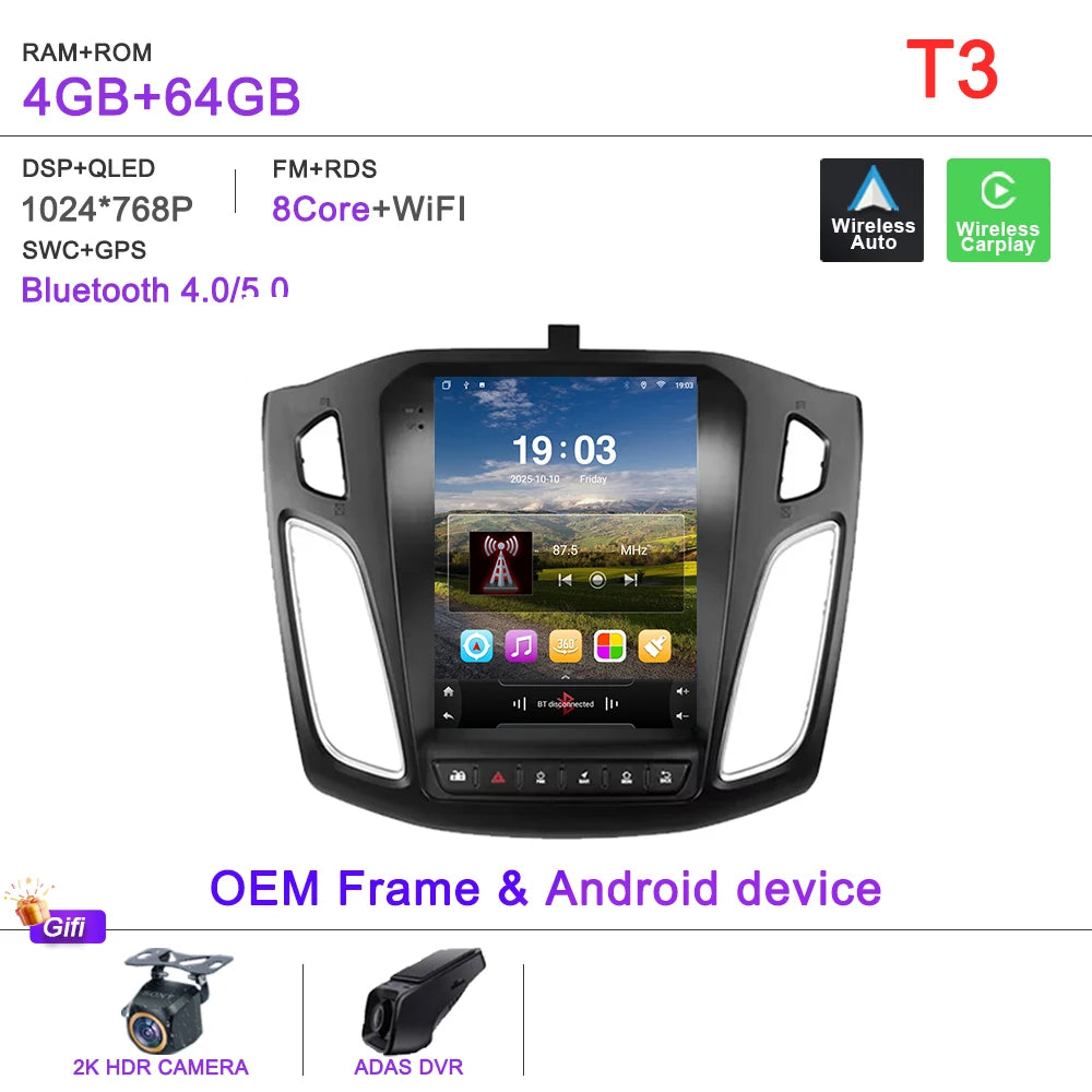 Ford Focus 3 Android 16 — GPS, Dash Cam