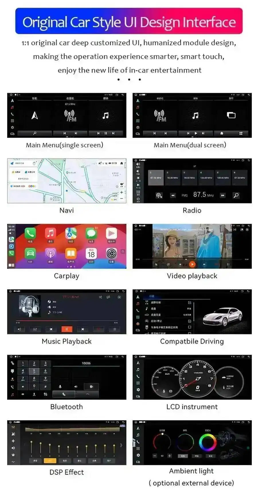Yes 24.6" Dual Screen 256GB Android 15 For Porsche Cayenne 2010-2017 Carplay Radio Android Auto Stereo Multimedia Video Player