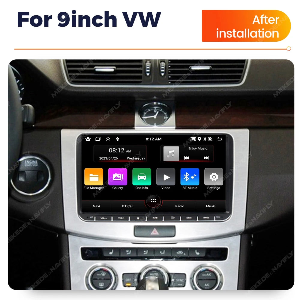 VW Android 15 Radio — BT GPS, Car Multimedia
